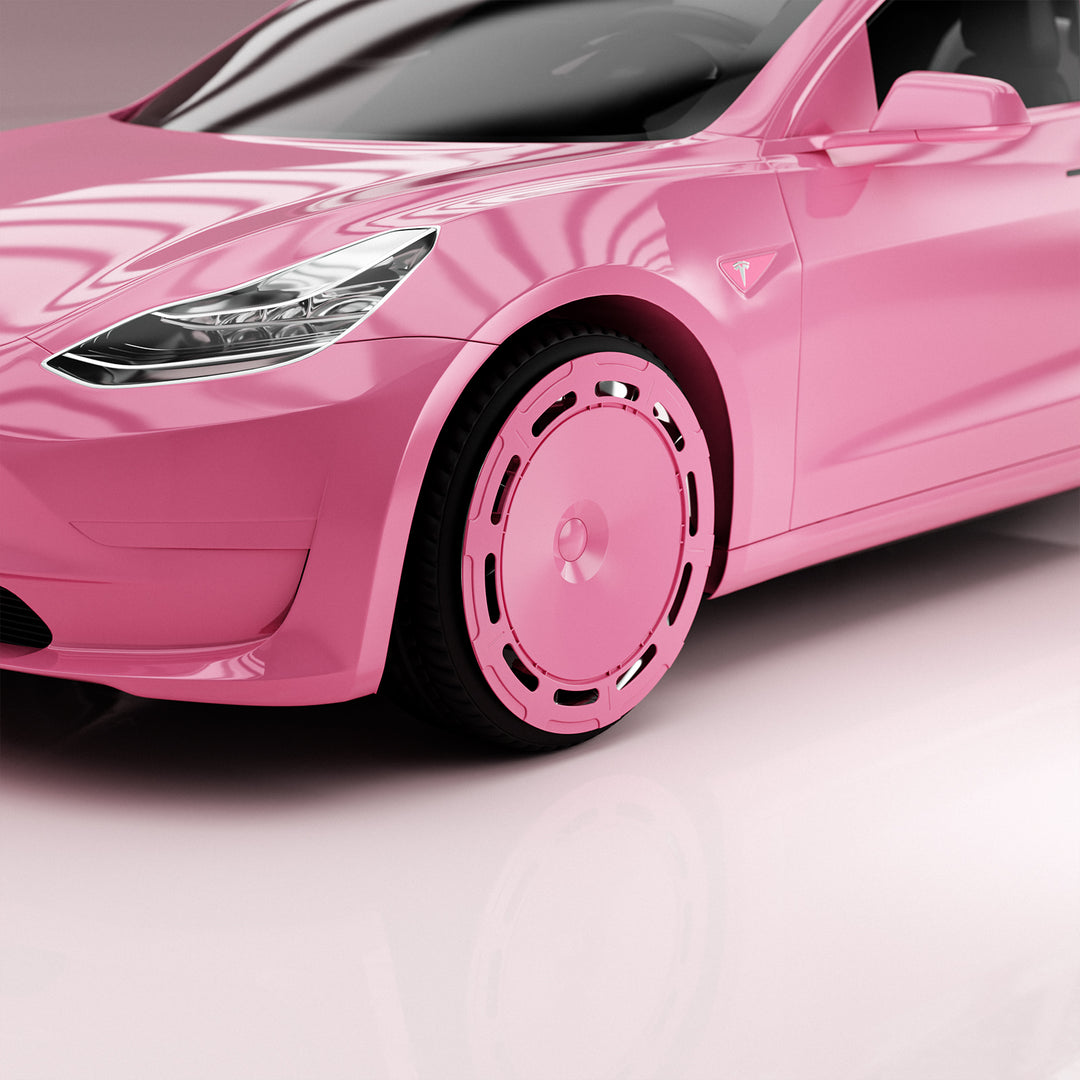 B4 Sakura Pink wheel covers for Tesla Model 3 18" or Model Y 19" hubcaps